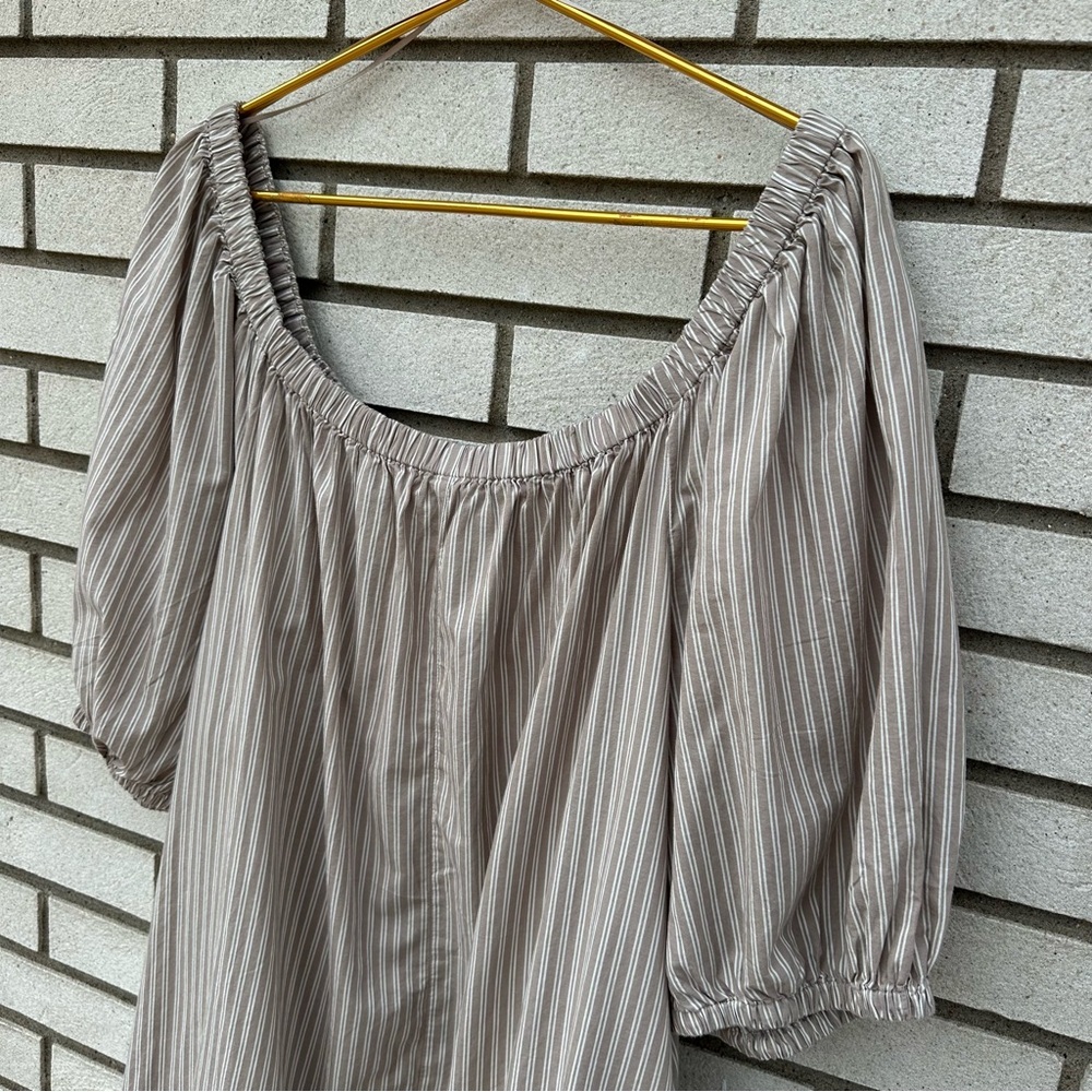 Old Navy Striped Off Shoulder Mini Swing Dress Cotton Pockets Boho XXL Tall - Picture 10 of 13